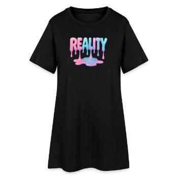 Réalité - Police pastel dégoulinante - Robe T-shirt Femme - noir - Devant
