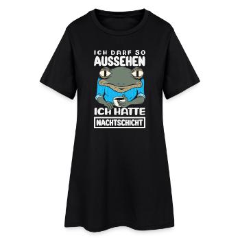 Quart de nuit, j’ai le droit de ressembler à ça - Robe T-shirt Femme - noir - Devant