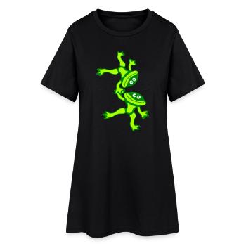 3 Frog Friends Team Tower Artists Crew Circus - Women’s T-Shirt Dress - black - Front