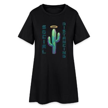 Cactus de distanciation sociale - Robe T-shirt Femme - noir - Devant