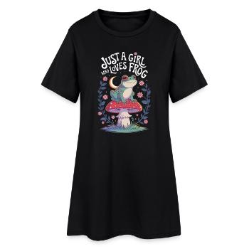 Juste une fille qui aime la grenouille - Robe T-shirt Femme - noir - Devant