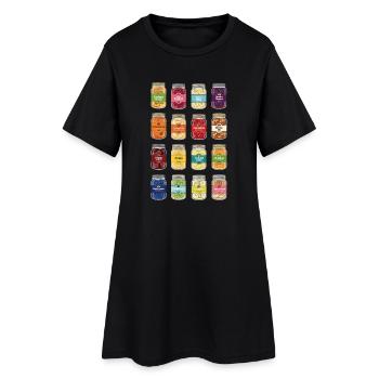 Obst Im Glas - Frauen T-Shirt-Kleid - Schwarz - Vorne