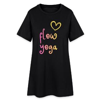 Flow Yoga - design coloré avec cœur - Robe T-shirt Femme - noir - Devant