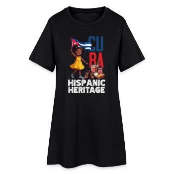 Kuba Stolz & Heimat - Cuba Flagge Design - Frauen T-Shirt-Kleid - Schwarz - Vorne