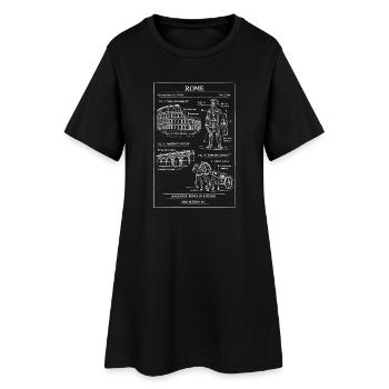 Motif des gladiateurs du Colisée romain - Robe T-shirt Femme - noir - Devant