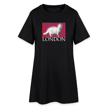 Chat punk londonien chaton Mohican chaton coquin - Robe T-shirt Femme - noir - Devant