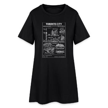 Illustration du plan de la ligne de l’horizon de Toronto - Robe T-shirt Femme - noir - Devant