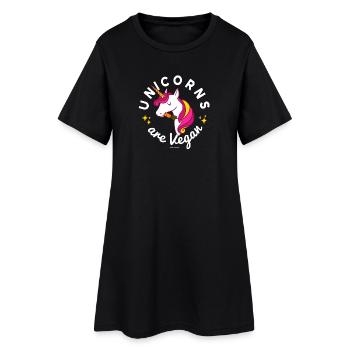 T-shirt végétalien licorne: Licornes sont végétaliens - Robe T-shirt Femme - noir - Devant