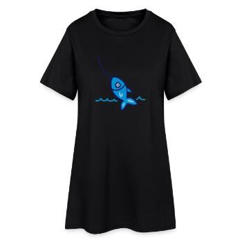 Pêche - 3 - Robe T-shirt Femme - noir - Devant