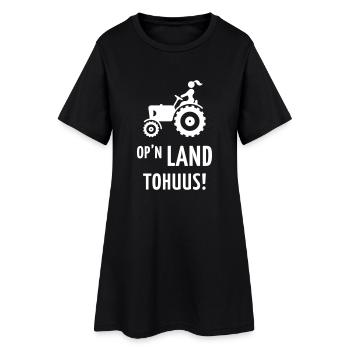 Op’n Land tohuus! (Landfrau / Plattdeutsch) - Frauen T-Shirt-Kleid - Schwarz - Vorne