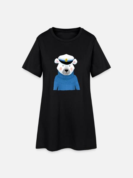 fur seal - Women’s T-Shirt Dress - black