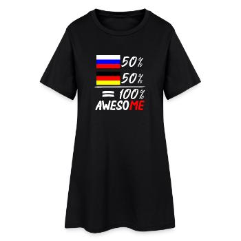 50% Russisch 50% Deutsch - Frauen T-Shirt-Kleid - Schwarz - Vorne