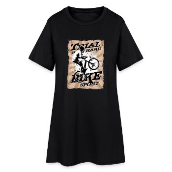 Bike Trial - Frauen T-Shirt-Kleid - Schwarz - Vorne