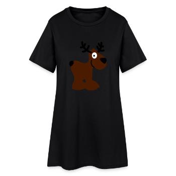 mignons de Moose Deer rennes de Noël en Norvège - Robe T-shirt Femme - noir - Devant