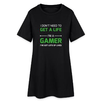 Gamer Life / Respawn Life Nerd Geek Zocker Over - Women’s T-Shirt Dress - black - Front