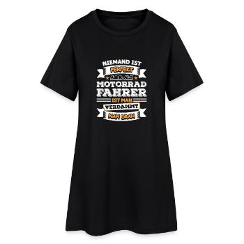 Motorradfahrer - Frauen T-Shirt-Kleid - Schwarz - Vorne