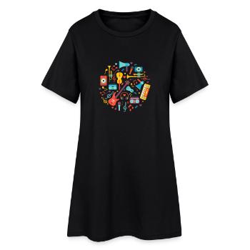Instruments de musique Funny Musician Shirt cadeau - Robe T-shirt Femme - noir - Devant