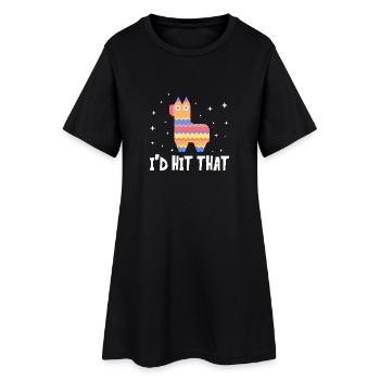 Je frapperais ça - Robe T-shirt Femme - noir - Devant