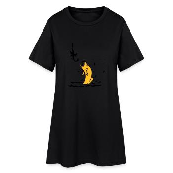 pêche à la mouche / fly fishing (2c) - Robe T-shirt Femme - noir - Devant