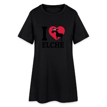 I love Elche - Frauen T-Shirt-Kleid - Schwarz - Vorne