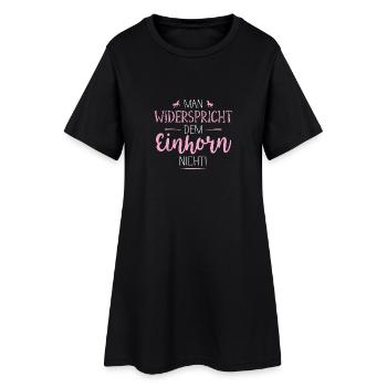 Man widerspricht dem Einhorn nicht - Frauen T-Shirt-Kleid - Schwarz - Vorne
