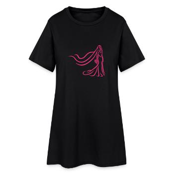 Braut - Frauen T-Shirt-Kleid - Schwarz - Vorne
