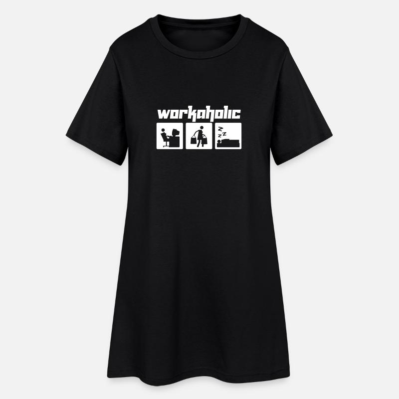 Workaholic (Vektor) - Women’s T-Shirt Dress - black