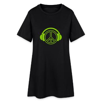 peace - headphones - music - Frauen T-Shirt-Kleid - Schwarz - Vorne