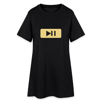 Play - Pause - Tasten - Player - Musik - Frauen T-Shirt-Kleid - Schwarz - Vorne