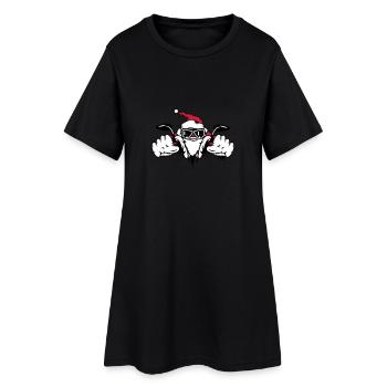 Père Noël sur moto - Robe T-shirt Femme - noir - Devant