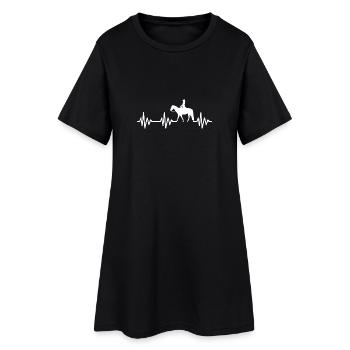HeartbeatWesternreiten.png - Frauen T-Shirt-Kleid - Schwarz - Vorne