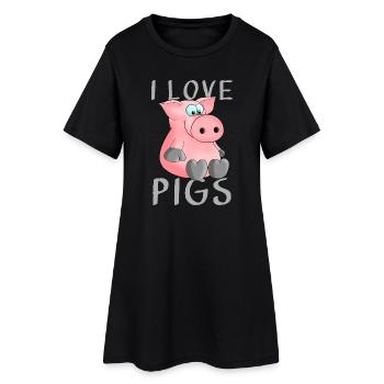 J'adore les cochons de porc - Robe T-shirt Femme - noir - Devant