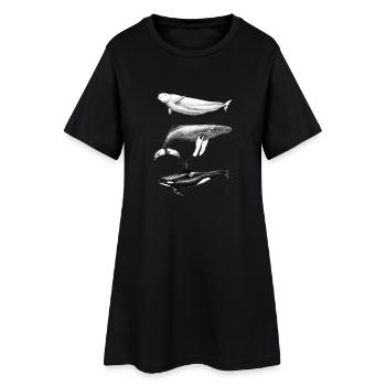Dauphin béluga, rorqual à bosse et rorqual à bosse - Robe T-shirt Femme - noir - Devant