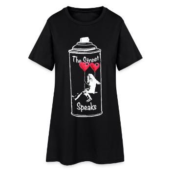 The Street Speaks – Love Street Art Spray Can Desi - Frauen T-Shirt-Kleid - Schwarz - Vorne