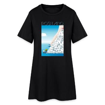 Positano CostaMaisons Blanches Blu - Robe T-shirt Femme - noir - Devant