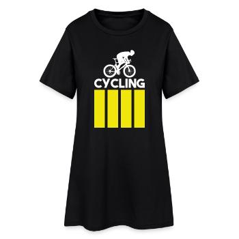 Cycling - Modern - Frauen T-Shirt-Kleid - Schwarz - Vorne