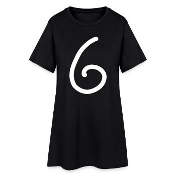 6 Number six number white birthday - Women’s T-Shirt Dress - black - Front