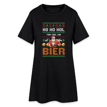 Ho Ho Ho Weihnachtsbier Humor - Frauen T-Shirt-Kleid - Schwarz - Vorne