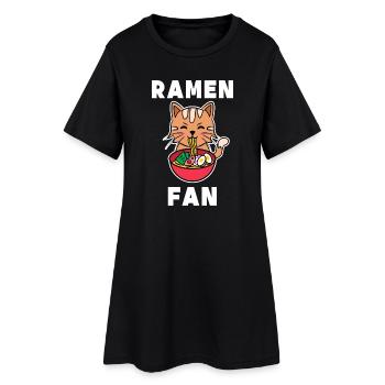 Katze Manga Statement Anime Japan Zeichentrick - Frauen T-Shirt-Kleid - Schwarz - Vorne