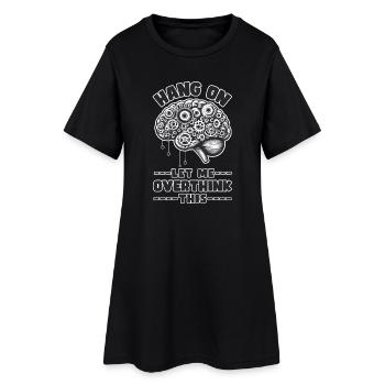 ATTENDEZ, LAISSEZ-MOI TROP RÉFLÉCHIR À CELA - Robe T-shirt Femme - noir - Devant