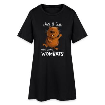 Just A Girl Who Loves Wombats Wombat - Frauen T-Shirt-Kleid - Schwarz - Vorne