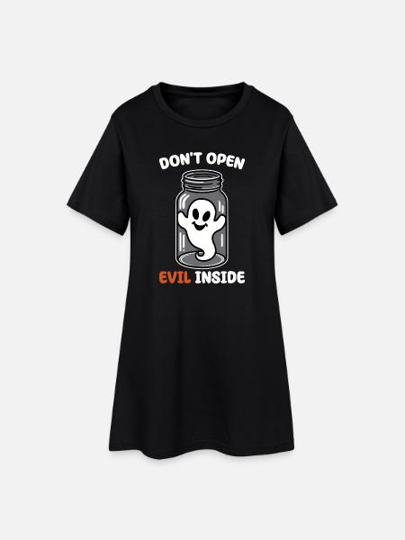 Ne l’ouvrez pas, il y a du mal dedans ! Conception fantôme amusante - Robe T-shirt Femme - noir