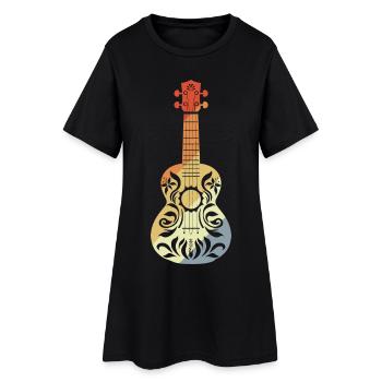 Ukulele Graphic Retro - Women’s T-Shirt Dress - black - Front