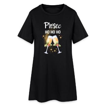 Prosecco Weihnachten - Frauen T-Shirt-Kleid - Schwarz - Vorne