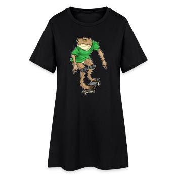 Frog Skater Skateboard - Robe T-shirt Femme - noir - Devant