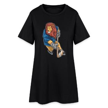 Bâton de hockey sur glace Lion - Robe T-shirt Femme - noir - Devant