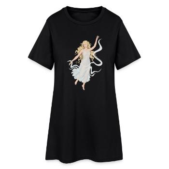 Fee - Frauen T-Shirt-Kleid - Schwarz - Vorne