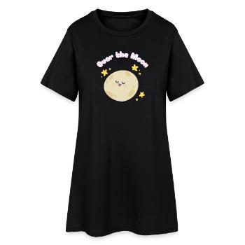 Over_the_Moon Phrases Argot Idiome drôle mignondesign - Robe T-shirt Femme - noir - Devant