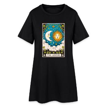 Lovers Tarot Sun Moon - Women’s T-Shirt Dress - black - Front