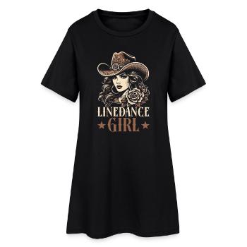 Danse en ligne Cowboy Danseuse en ligne Danse en ligne - Robe T-shirt Femme - noir - Devant